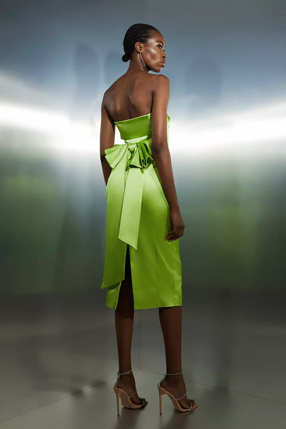 Lime green hotsell strapless dress